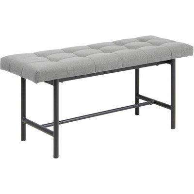 Spokane Fabric Upholstered 100cm Dining Bench In Light Grey