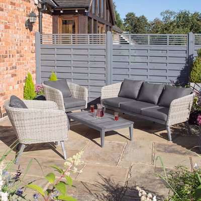 Strangford Outdoor Sofa Set With Coffee Table In Grey