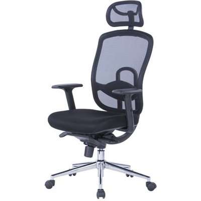 Monkhill Mesh Office Chair In Black With Fabric Seat