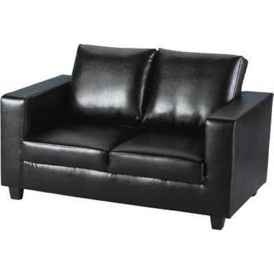 Trinkal 2 Seater Sofa In A Box Made of Black Faux Leather