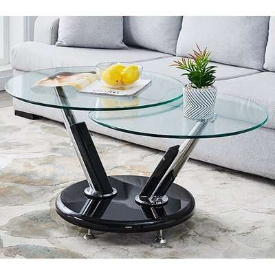Tokyo Twist Glass Top Coffee Table With White High Gloss Base