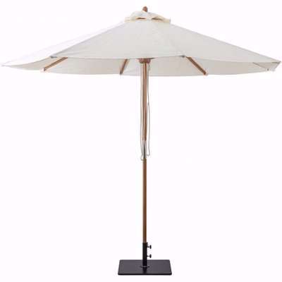 Tooled Outdoor White Polyester Fabric Parasol In Natural