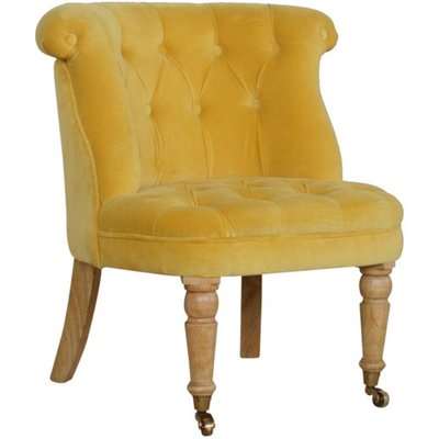 Trenton Velvet Upholstered Accent Chair In Mustard