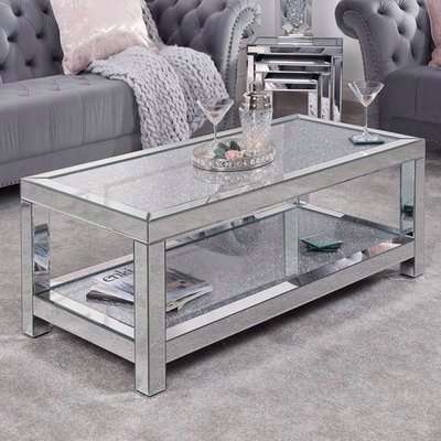 Vienna Glass Coffee Table In Mirrored With Undershelf