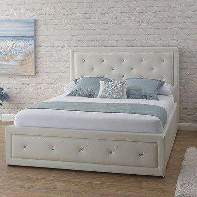 Honiton Faux Leather Ottoman Storage Bed In White