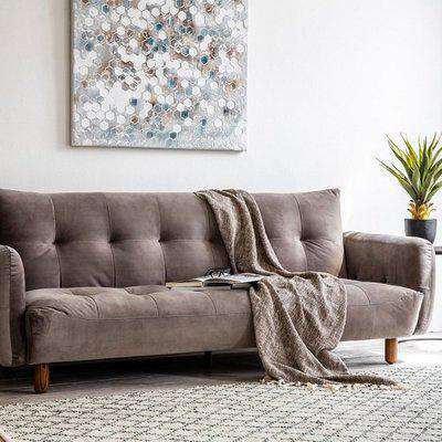 Zenko Contemporary Fabric Sofa In Titanium Velvet