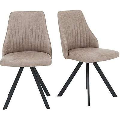 Aquila Pair of Swivel Dining Chairs - Grey