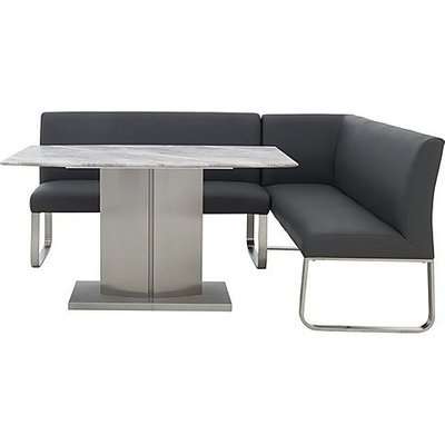 Cocoon Dining Table and Right Hand Facing Corner Bench - Black