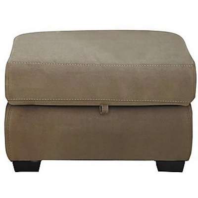 Compact Collection Midi Fabric Storage Footstool - Brown
