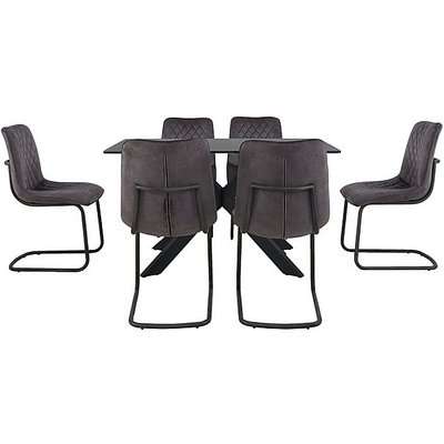 Creed Small Table and 6 Chairs Dining Set