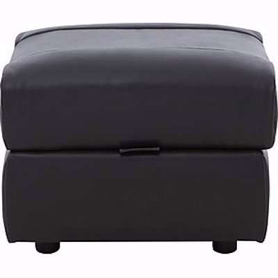 Dallas Leather Storage Footstool - Only One Left!