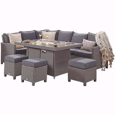 Dorset LHF Corner Dining Set with Fire Pit Table