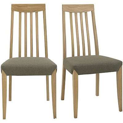 Duplex Pair of Tall Slatted-back Dining Chairs