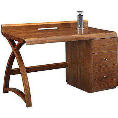 East Street X-leg 3 Drawer Desk - Brown