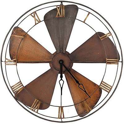 Fan Wall Clock - Brown