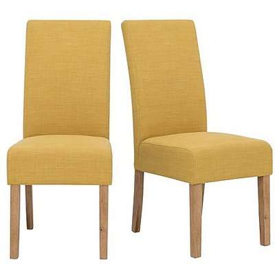 Furnitureland - California Pair of Fabric Dining Chairs - Yellow
