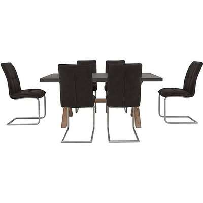 Fusion Small Table and 6 Chairs Dining Set