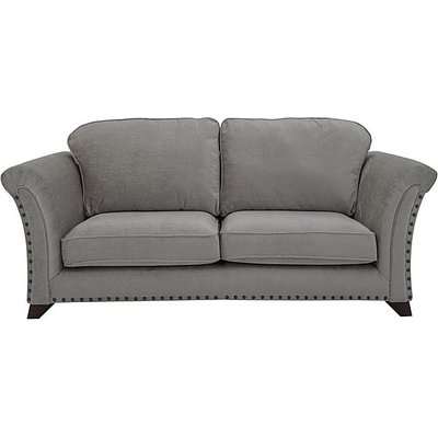 Holly 2 Seater Fabric Classic Back Sofa with Studs - Grey