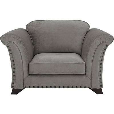 Holly Fabric Love Seat with Studs - Grey