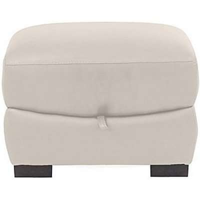 Mercury Leather Storage Footstool - Limited Stock Available! - Grey- World of Leather
