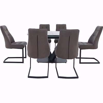 Merlin Small Extending Dining Table with 6 Merlin Dining Chairs Dining Set