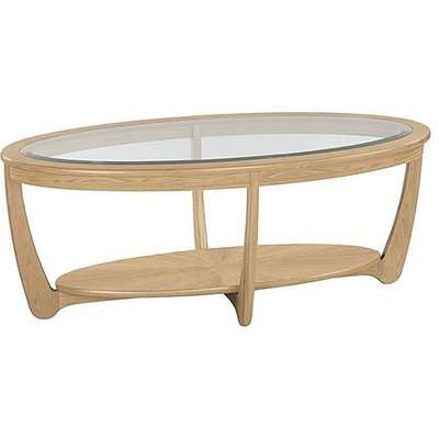 Nathan - Shades Glass Top Oval Coffee Table - Brown