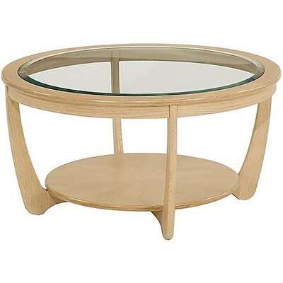 Nathan - Shades Glass Top Round Coffee Table - Brown