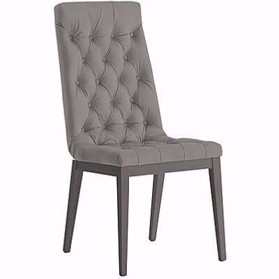 Palazzo Capitonne Buttoned Dining Chair in Silver Birch