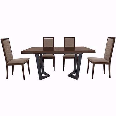 Palazzo 160cm Extending Dining Table in Dark Walnut with 4 Rombi Dining Chairs