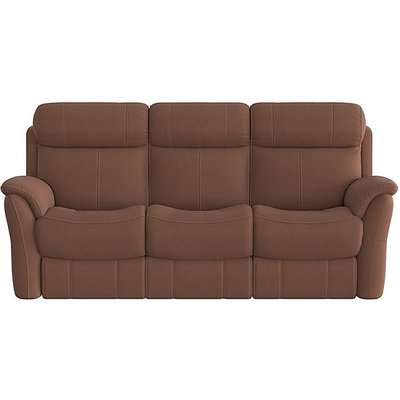 Relax Station Revive 3 Seater Fabric Manual Recliner Sofa - Brown
