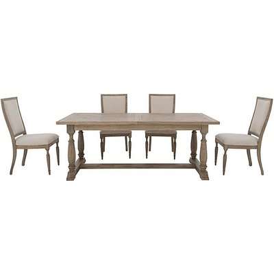 Riviera Extending Table and 4 Dining Chairs - Brown