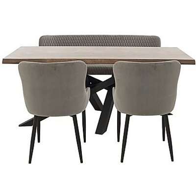 Sapporo Table, 2 Chairs and Bench Dining Set - Grey