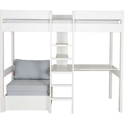 Stompa - Nexus High-Sleeper with Desk and Chair Bed - White