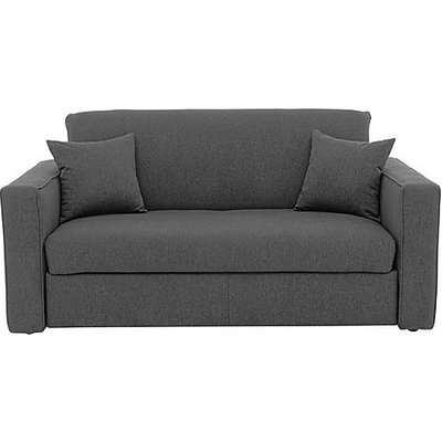 Versatile Small 2 Seater Fabric Sofa Bed with Box Arms - Grey