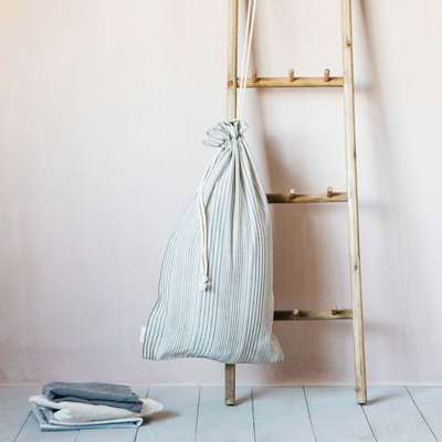 Annika Woven Stripe Laundry Bag