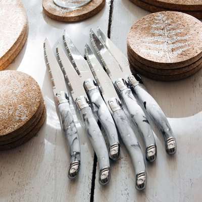 Graham and Green Laguiole Set of Six Marble Steak Knives