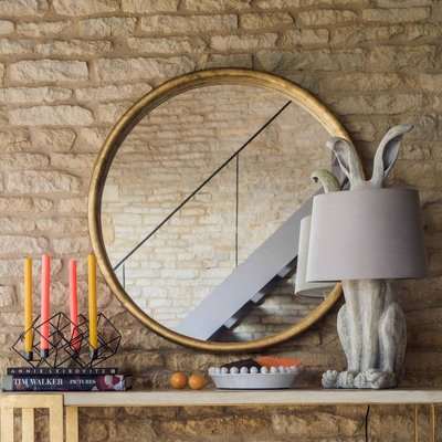 Large Round Gold Foil Mirror