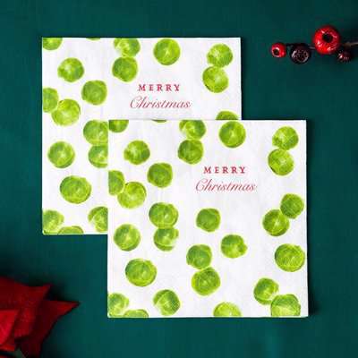 Pack of Twenty Brussels Sprouts Napkins