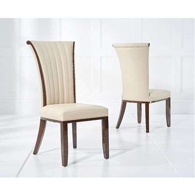 Alpine Cream Leather Dining Chairs (Pairs)