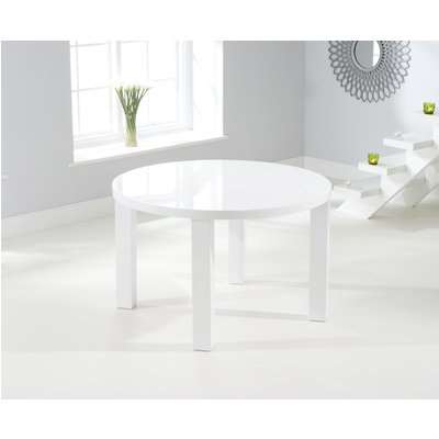 Atlanta 120cm Round White High Gloss Dining Table