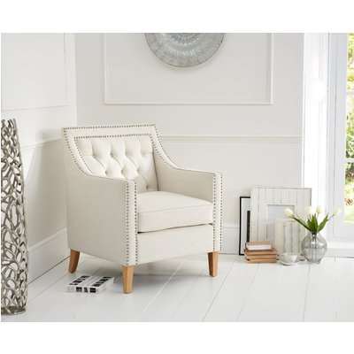 Chatsworth Chesterfield Ivory Fabric Armchair