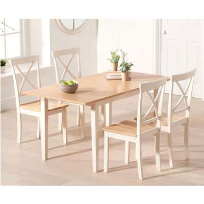 Chiltern 120cm Oak and Cream Extending Dining Table with Epsom Chairs
