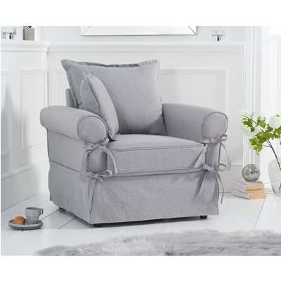 Clemence Grey Linen Armchair