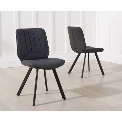 Dali Grey Faux Leather Chairs (Pairs)