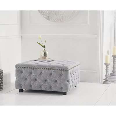 Fusion Grey Linen Square Footstool
