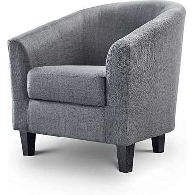 Hudson Slate Grey Linen Fabric Tub Chair