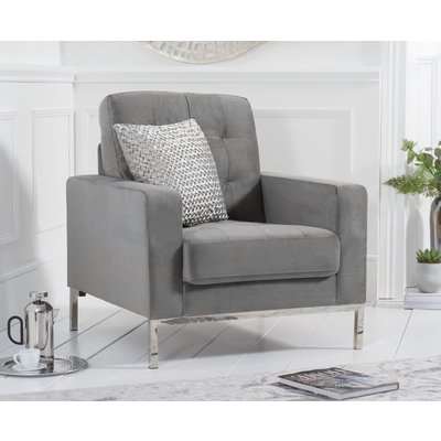 Larma Grey Velvet Armchair