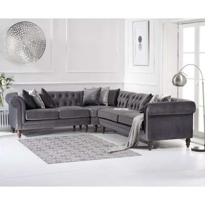 Livi Medium Grey Velvet Corner Sofa