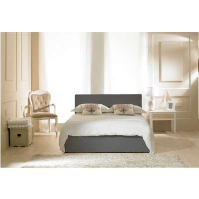 Madrid Grey Faux Leather Ottoman Double Bed