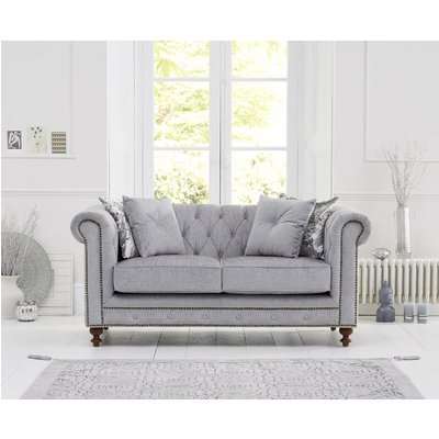 Milano Chesterfield Grey Fabric 2 Seater Sofa